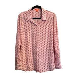 Red and White Stars Sheer Blouse - Joe Fresh